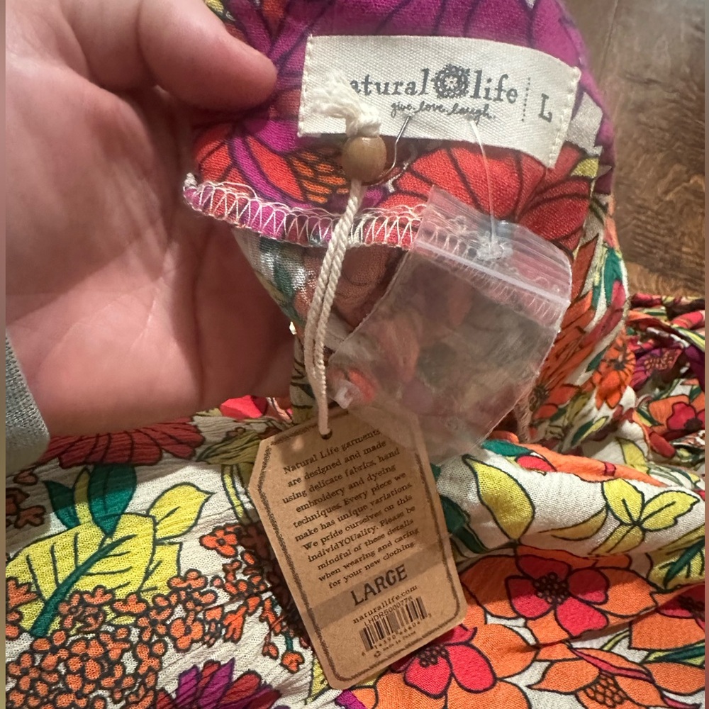 NATURAL LIFE Floral Halle Halter Maxi Dress in Orange, Pink, Green - NWT! - Picture 5 of 11
